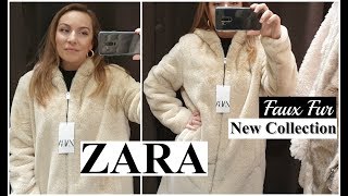 faux fur jacket womens zara