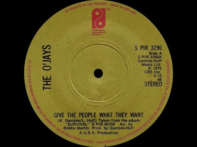 The O'jays - Give The People What They Want (1975) - YouTube