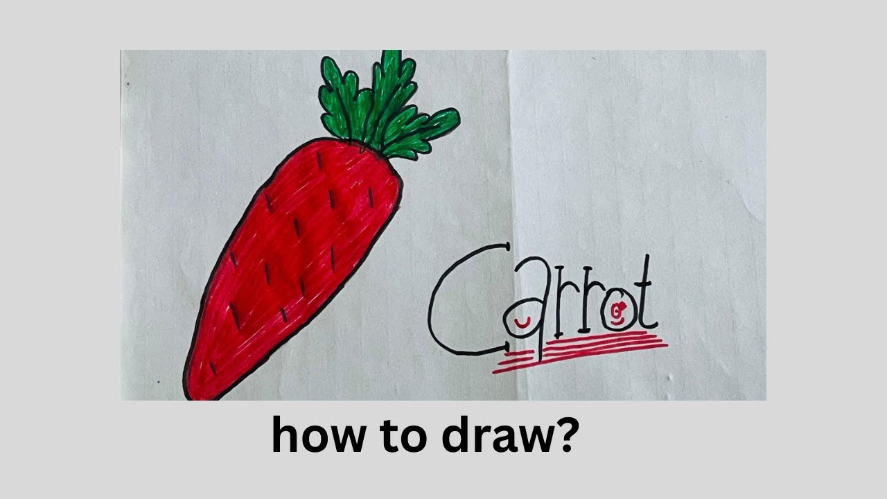 how to draw carrot? drawing of vegetable carrot| Easy Draw of carrot| 