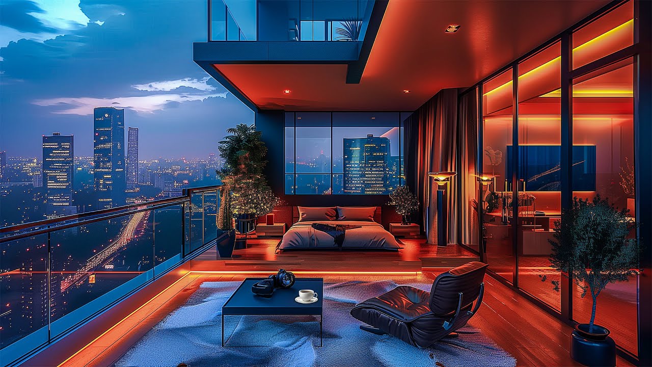 Refined Night Jazz Experience | Relaxing in a Luxury Apartment with ...
