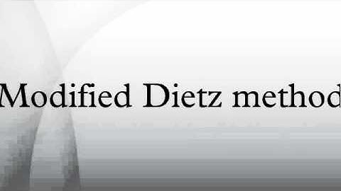 Modified Dietz method