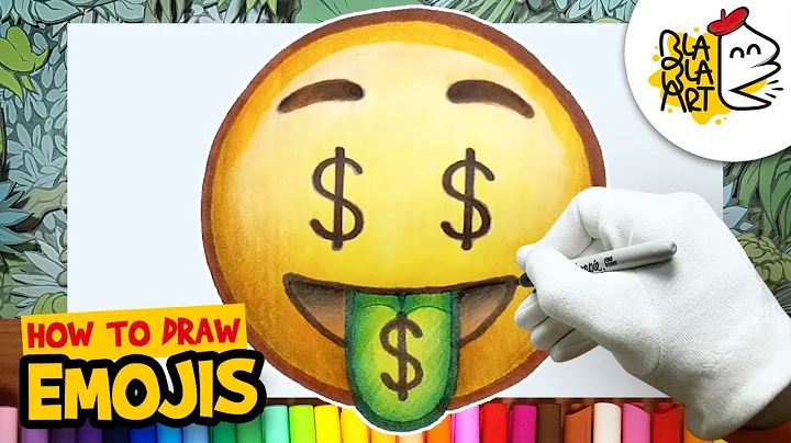 HOW TO DRAW THE MONEY MOUTH FACE EMOJI | Awesome Emoji Drawing For Kids | BLABLA ART