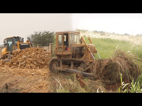 নতুন SHANTUI DH17 বনাম প্রাচীনতম ক্যাটারপিলার বুলডোজার পার্থক্য নির্মাণের দিকে