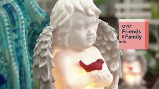 Barbara King Antiqued Sandstone Angel with Cardinal in Hand on QVC screenshot 3