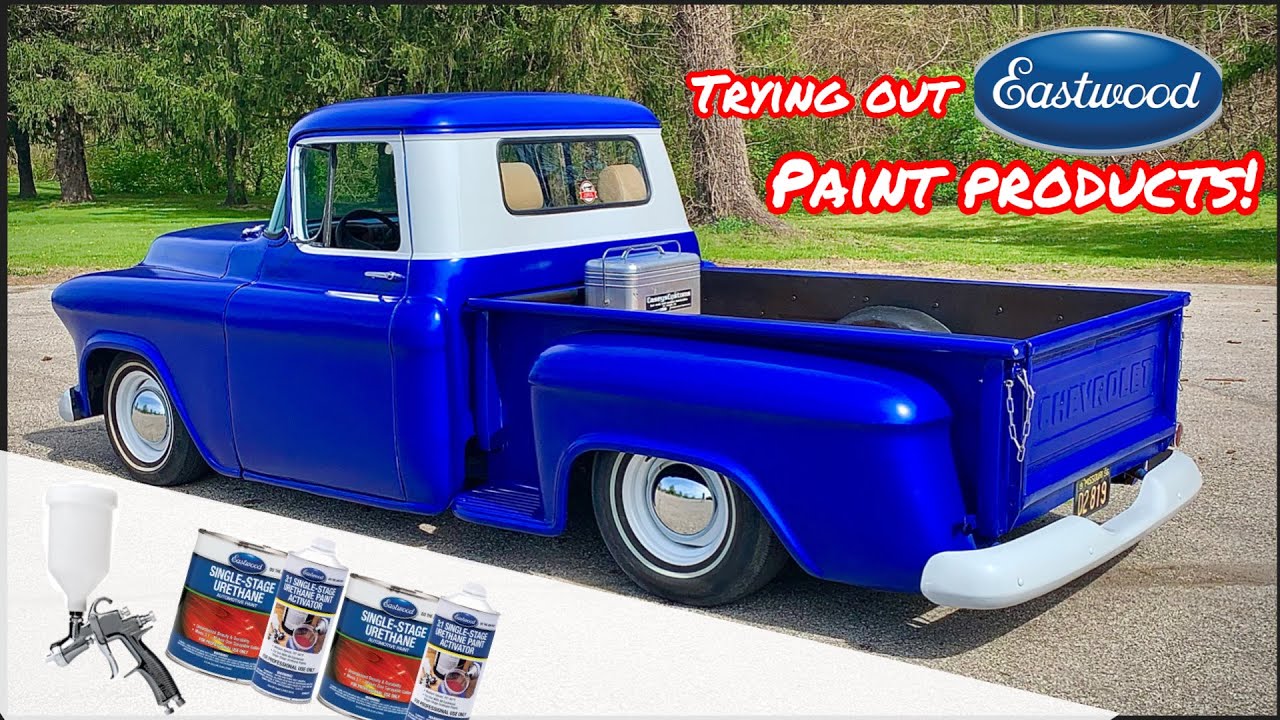 REVIEWING EASTWOODS AFFORDABLE PAINT AND PAINT GUN! SPRAYING A 1955