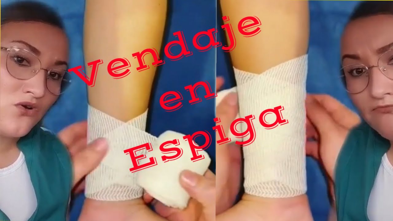 Como hacer un Vendaje en Espiga #enfermera #vendaje - YouTube