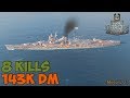 World of WarShips | Mogami | 8 KILLS | 143K Damage - Replay Gameplay 1080p 60 fps