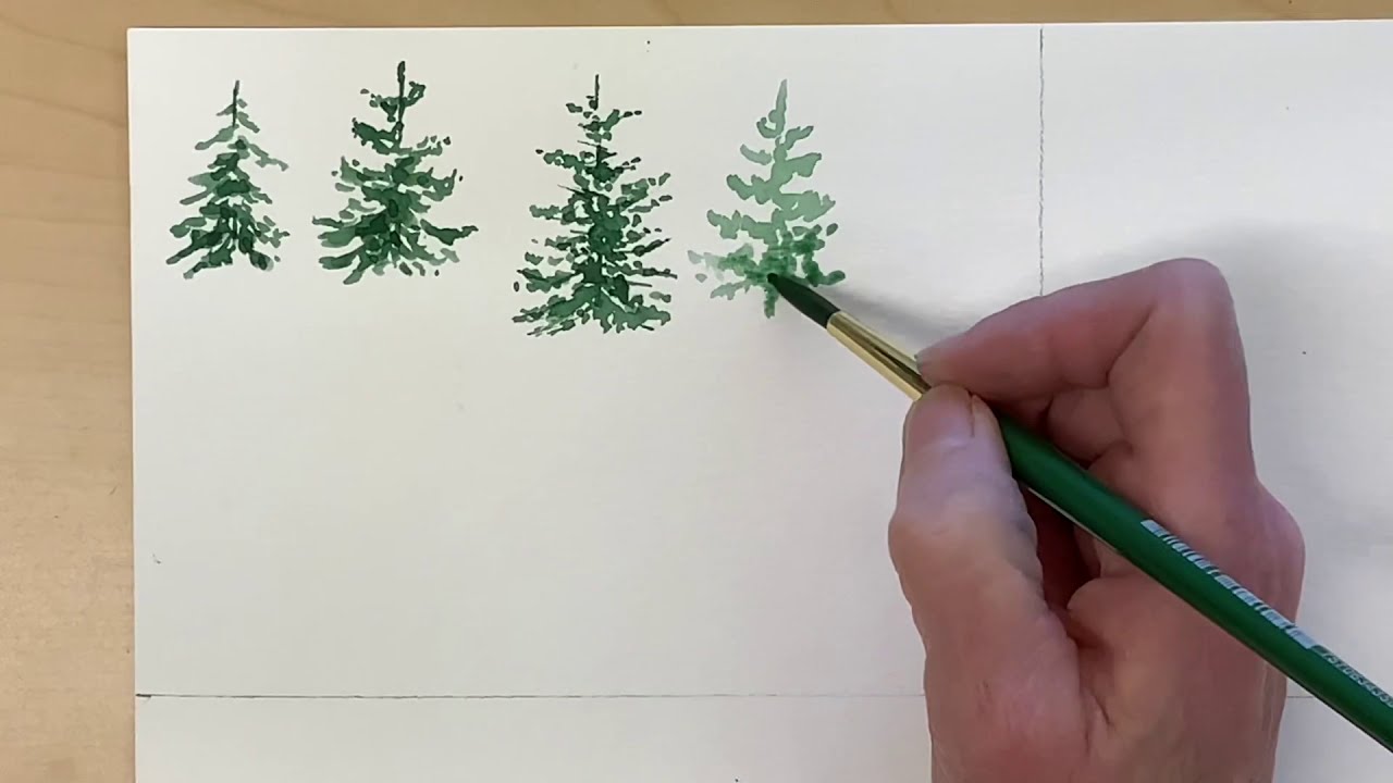 Evergreen Trees in Watercolor Tutorial 1 - YouTube