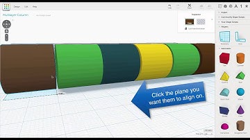 Making a multi-layered and multi-colored column in Tinkercad.