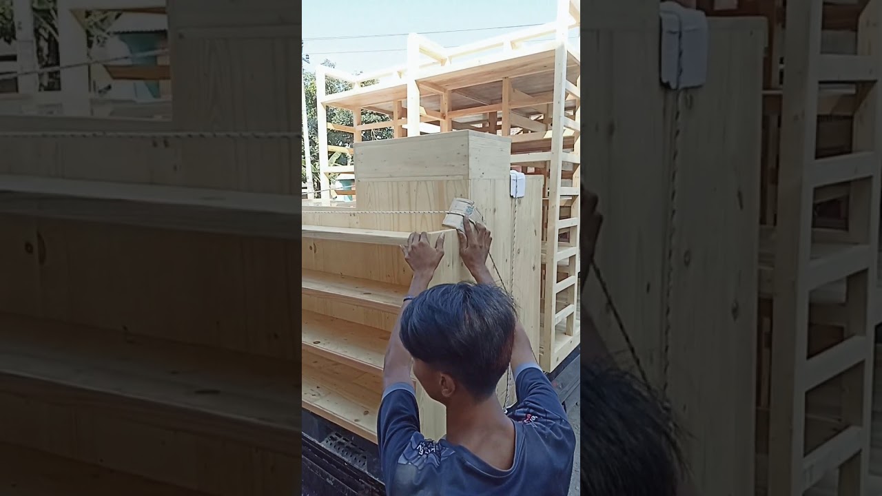  Rak  mini market bahan kayu  bekas  palet jati belanda YouTube