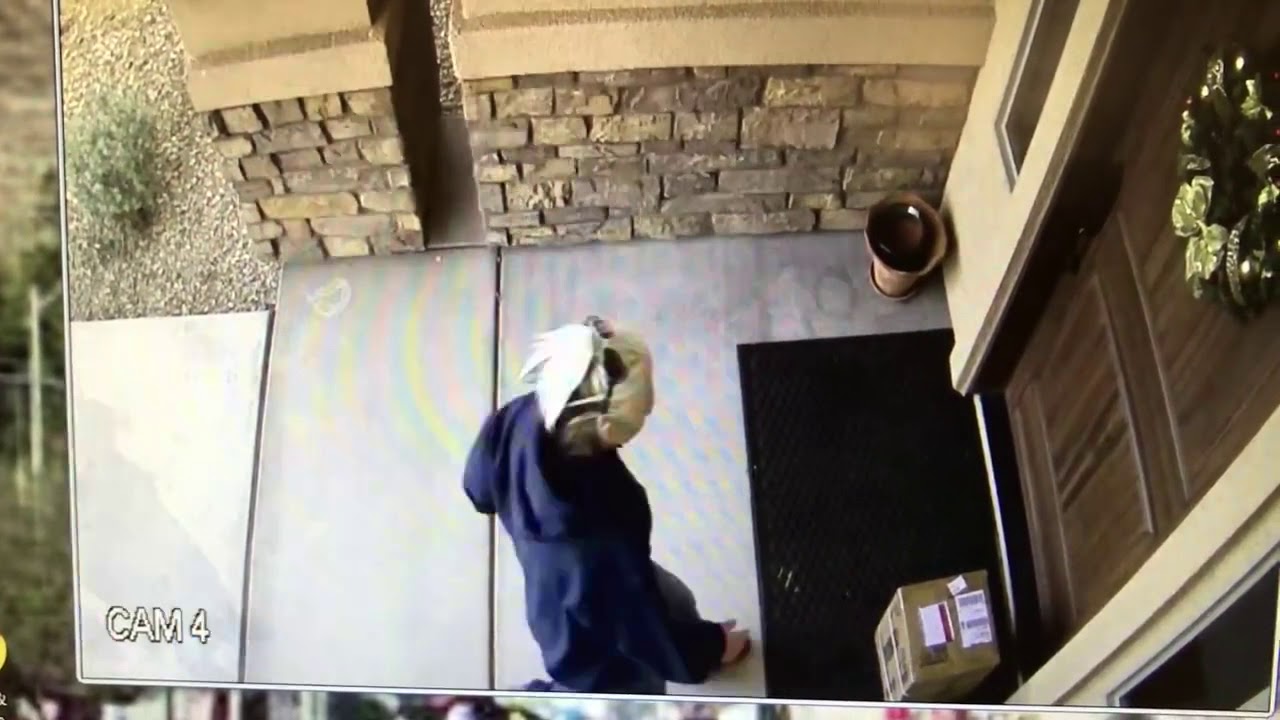 Suspect in package theft - YouTube