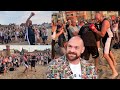 Tyson Fury “The Gypsy King” boxing with John Fury on Morecambe beach 14/08/2020