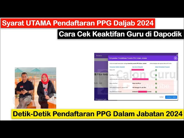 Cara Cek Keaktifan Guru di Dapodik Sebagai Syarat UTAMA Pendaftaran PPG Daljab 2024 ~ Cek Data Anda class=