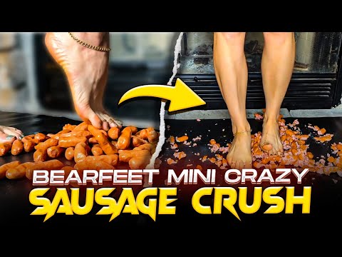 Barefeet MINI CRAZY SAUSAGE CRUSH | ASMR & CRUSHING