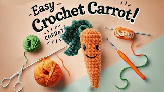 Crochet carrot 🥕/ Cute crochet carrot plushie/ Easy beginner friendly tutorial