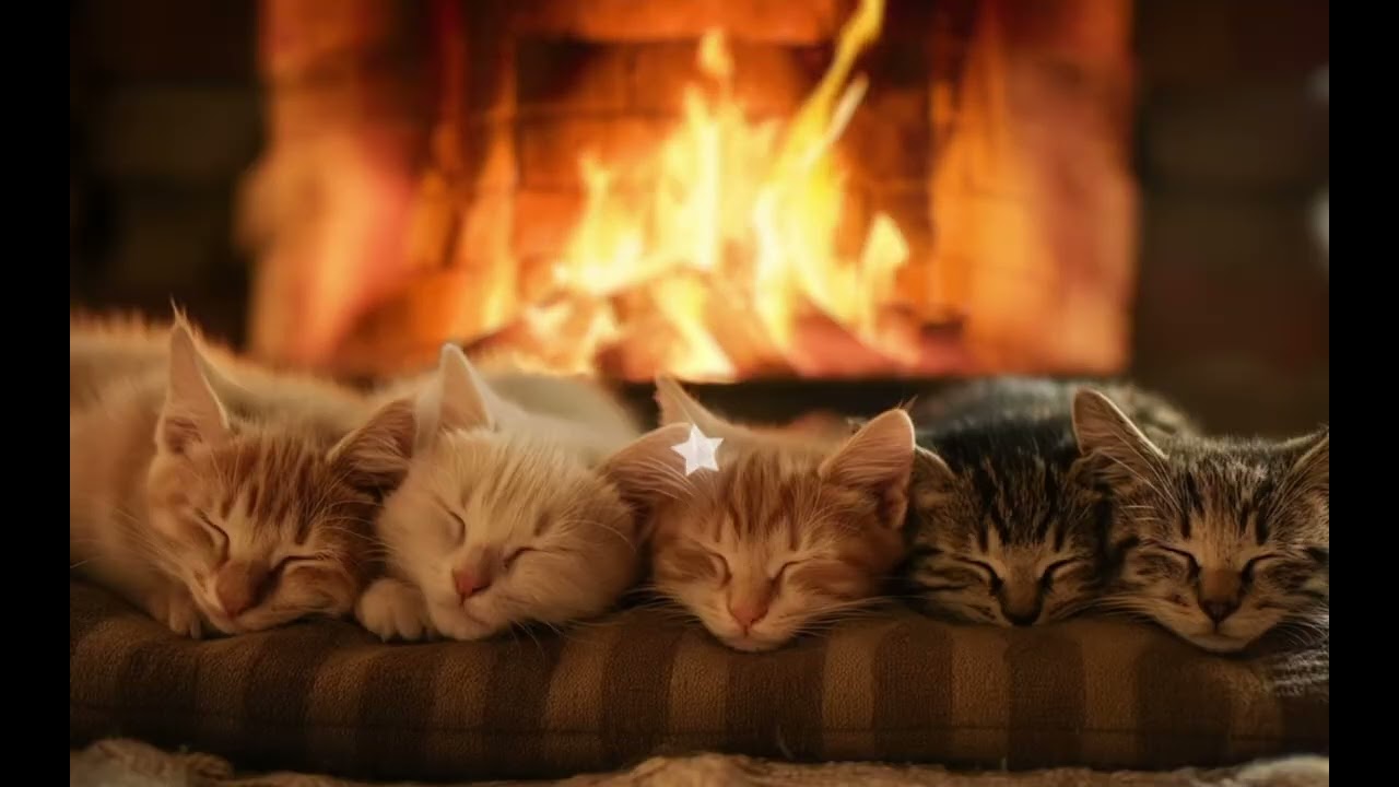cats in fireplace sleeping - gatos en chimenea durmiendo #gato #chimenea #dormir #sleep #sleeping