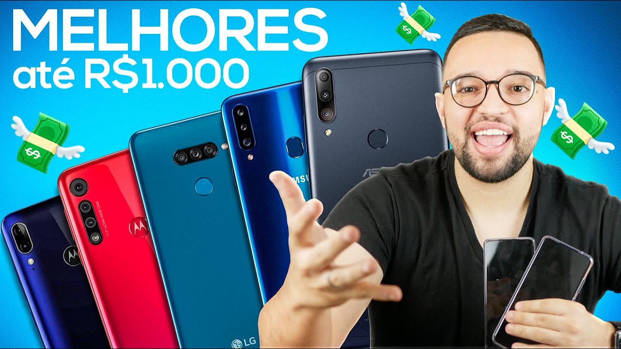 5 MELHORES CELULARES ATÉ R$1.000 em 2020! 🇧🇷