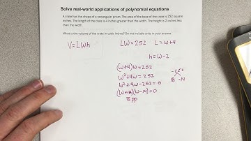 Solve real-world applications of polynomial equations