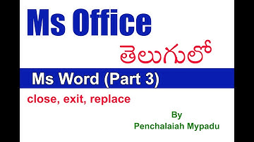 Ms Office in Telugu Part 8 (Ms Word Part 3)