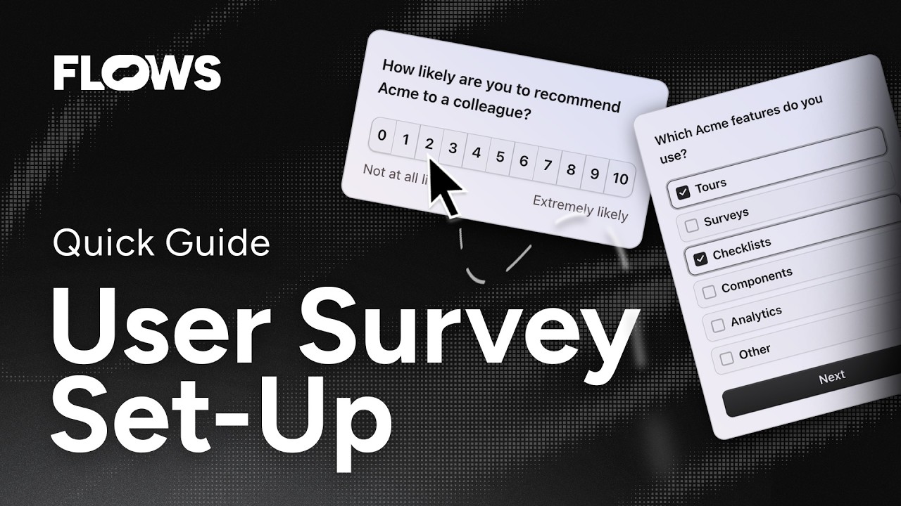 How to set up a basic User Survey - YouTube thumbnail