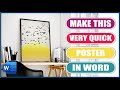 Make this VERY QUICK poster in Word | Microsoft Word Tutorials