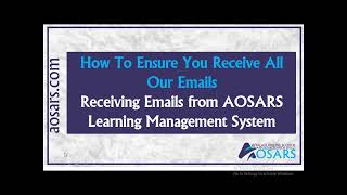 AOSARS LMS:HOW TO ENSURE OUR EMAILS DO NOT GO TO SPAM OR PROMOTIONS FOLDERS IN YOUR EMAIL