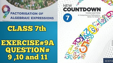 New Countdown third edition | Class 7th | CHAPTER 9 | EXERCISE 9A | Question 9,10 and 11  #maths