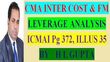LEVERAGE ANALYSIS ILLUSTRATI 35 CMA INTER FM Pg 372 BY HL GUPTA To Buy CLS FOR CA/CMA, CA-8920730907
