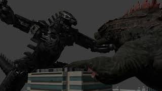 Mechagodzilla vs. Evolved Godzilla Test Blender Animation