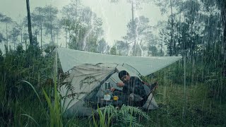 CAMPING IN HEAVY RAIN AND THUNDERSTORM • HEAVY RAIN THICK FOG • ASMR