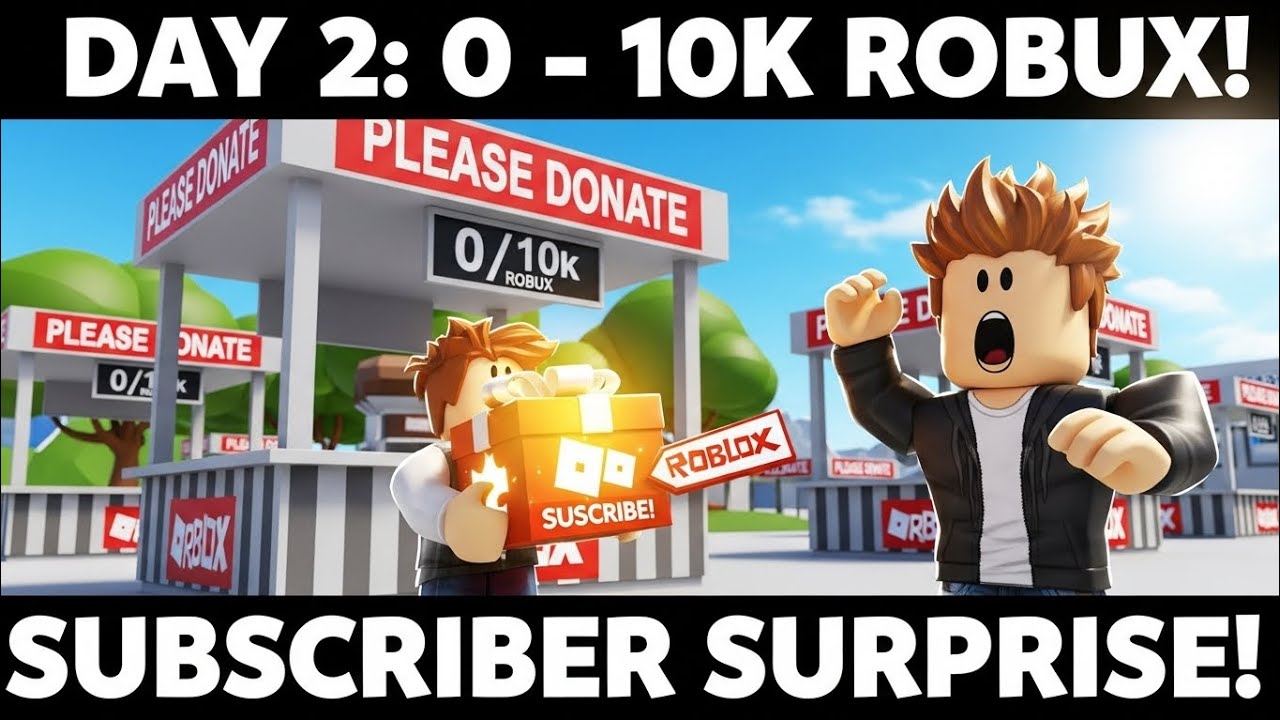 DAY 2- CHALLENGE OF 0 TO 10K ROBUX RAISED 💰SURPRISE BY A SUBSCRIBER ...
