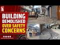 PWD, Disaster Management Begin Demolition Of Unsafe Portion At Holy Family Building, Margao