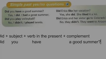 2.11 Simple Past Yes No Questions