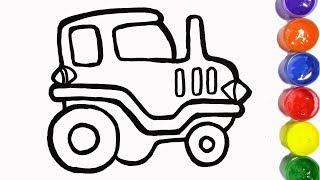How to draw a Tractor Coloring Page Learn Colors