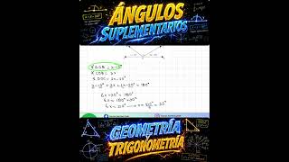 ángulos suplementarios #geometria  #aprender #matematicas