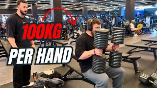 Dumbbell Press Craziness With Leo Carne 100Kg Per Hand