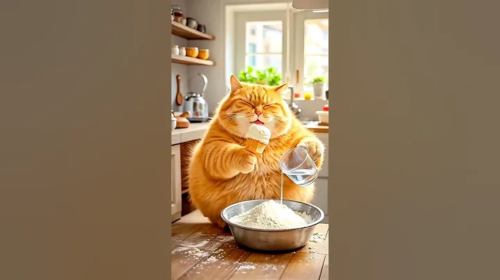 Watch the video about Cat cooking food, Cat funny videos #cat #pets #funny #catfunny @Ai_video7877