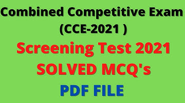 CCE-2021 Screening Test MCQ