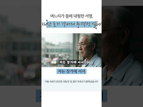 며느리가 몰래 대필한 서명 재산 포기 각서의 충격적 실체