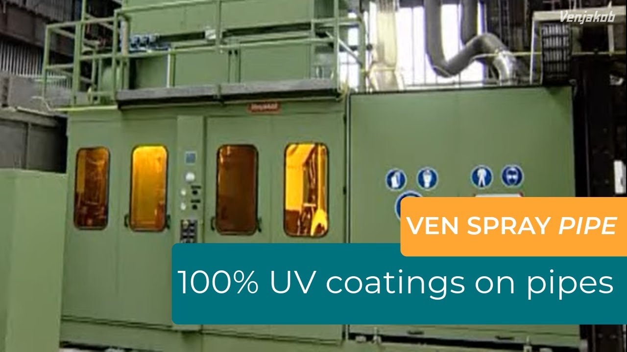 VEN SPRAY PIPE: Finishing line for pipes with 100 % UV coating - YouTube