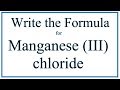 Ionic Charges and Manganese Compounds