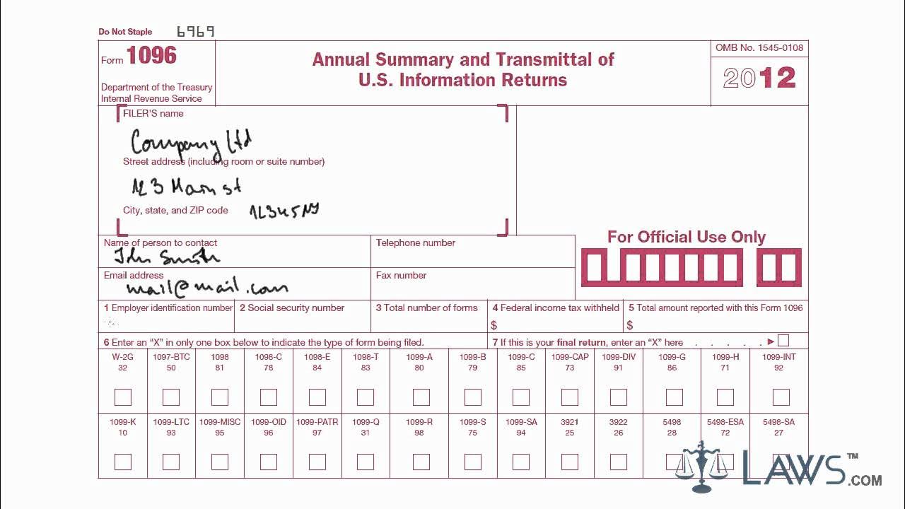 Learn How to Fill the Form 1096 Annual Summary And Transmittal Of U.S. Information Return - YouTube learn-how-to-fill-the-form-1096-annual-summary-and-transmittal-of-u-s-information-return-youtube