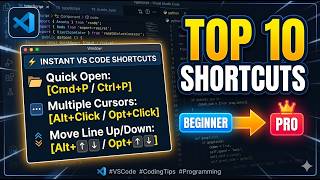 VS Code Shortcuts Every Beginner MUST Know ⚡ Code Faster Instantly! #vscode #shortcuts #coding #code
