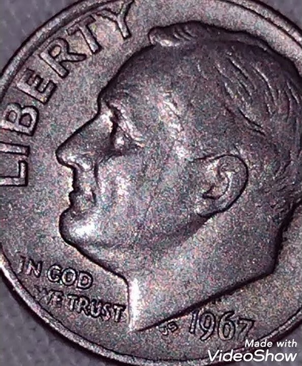 1967 Error One dime United States of America worth money rare.