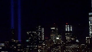 Raw: Tribute in Light Shines for WTC Victims