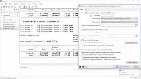 Probit regression with categorical covariates in stata.