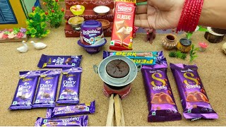 Miniature Dairymilk Silk Bubbly Chocolate Cake Recipe | Mini Cake 🍰 Recipe| Mini Food screenshot 5