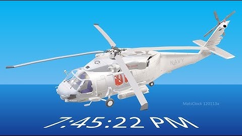 MatsClock 120113a - Free PowerPoint Digital Clock PPT Timer 3D SeaHawk Helicopter