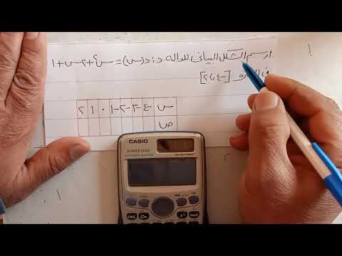 تكوين جدول الدالة التربيعية بواسطة الآلة الحاسبة