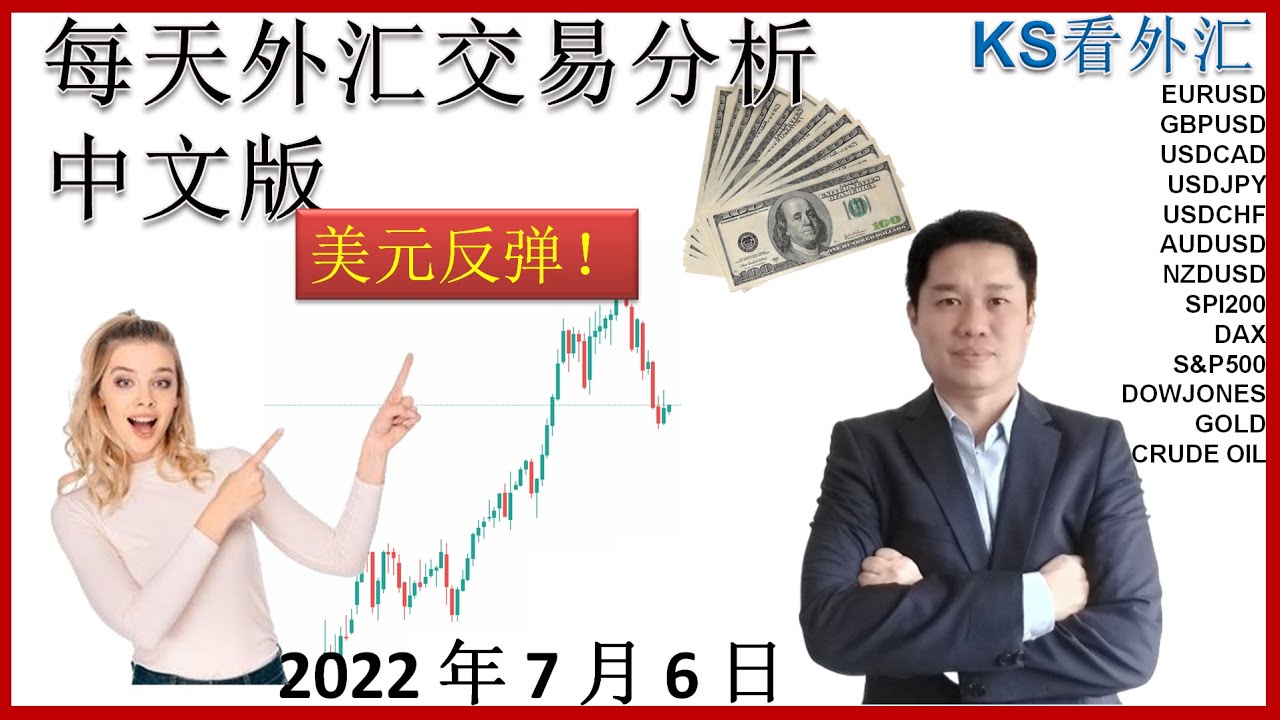KS看外汇 - 每天外汇交易分析 - 2022 年 7 月 5 日 - 💥美元反弹！💥 EURUSD GBPUSD USDJPY AUDUSD  UXAUUSD